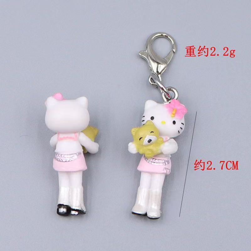 Hello Kitty Cute Cartoon Keychain Bag Clothing Puller Phone Rope Necklace Accessories Pendant Kawaii Women Student Toy Wholesele
