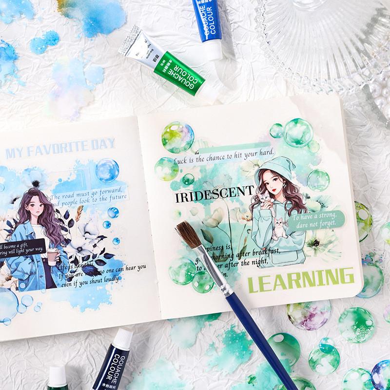 4 Sheets Colorful Bubble Stickers PET Material DIY Scrapbooking Art Collage Stationery Planner Decor Diary Stickers