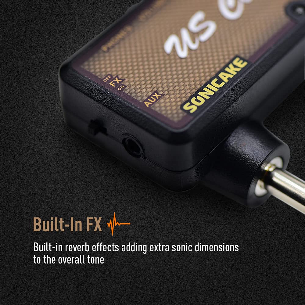 SONICAKE Mini Guitar Headphone Amplifier Overdrive Reverb US Classic &