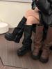 European Long Boots Women's Thin Knight Boots 2025 New Spring and Autumn Versatile Small Thick-soled Heightening Long Boots