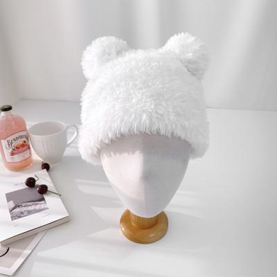 Touca Diária de Casal Feminina e Masculina de Lã de Ursinho de Pelúcia