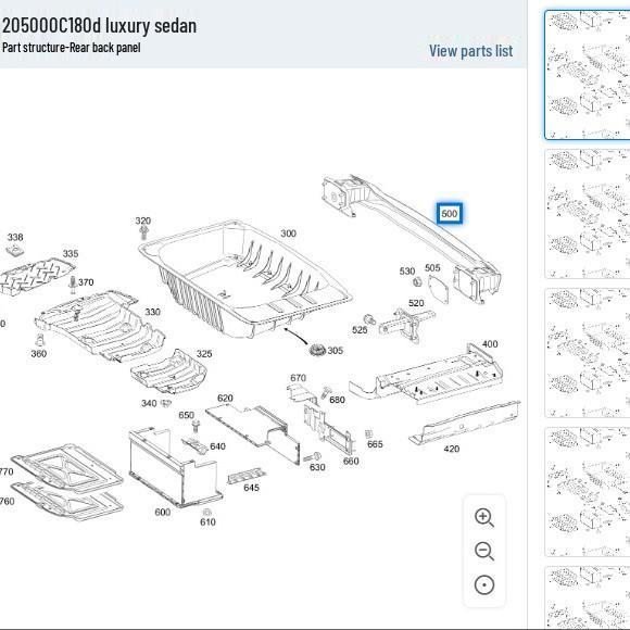 Mercedes-Benz W205 C200 Rear Bumper Skeleton Anti-Collision Beam 2056100014