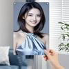 D Flat Style Acrylic Sign Asian Woman Blue Silk Halter Neck Dress Elegant Smile Vintage Wall Art Home Bar Cafe Decor Indoor Out