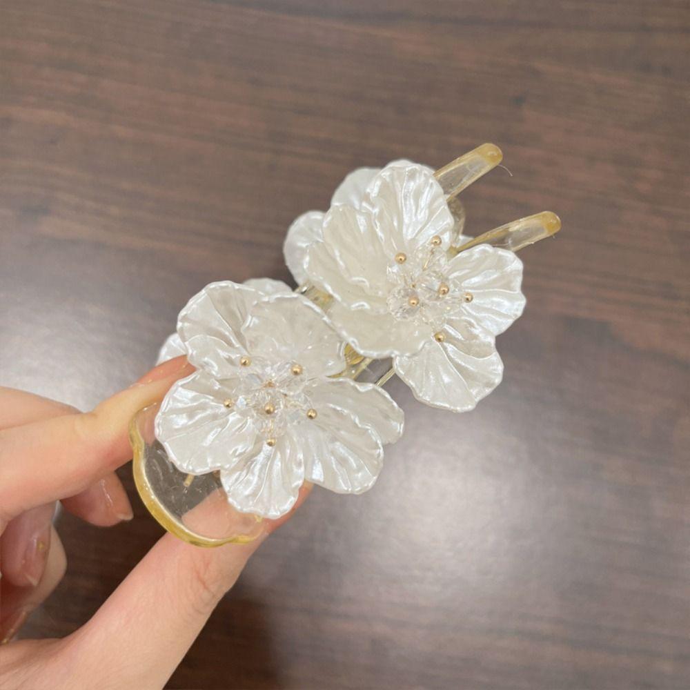 

Красивая заколка в цветочном стиле, свадебная заколка для волос, сладкие заколки для волос в виде цветка для женщин и девочек white clip