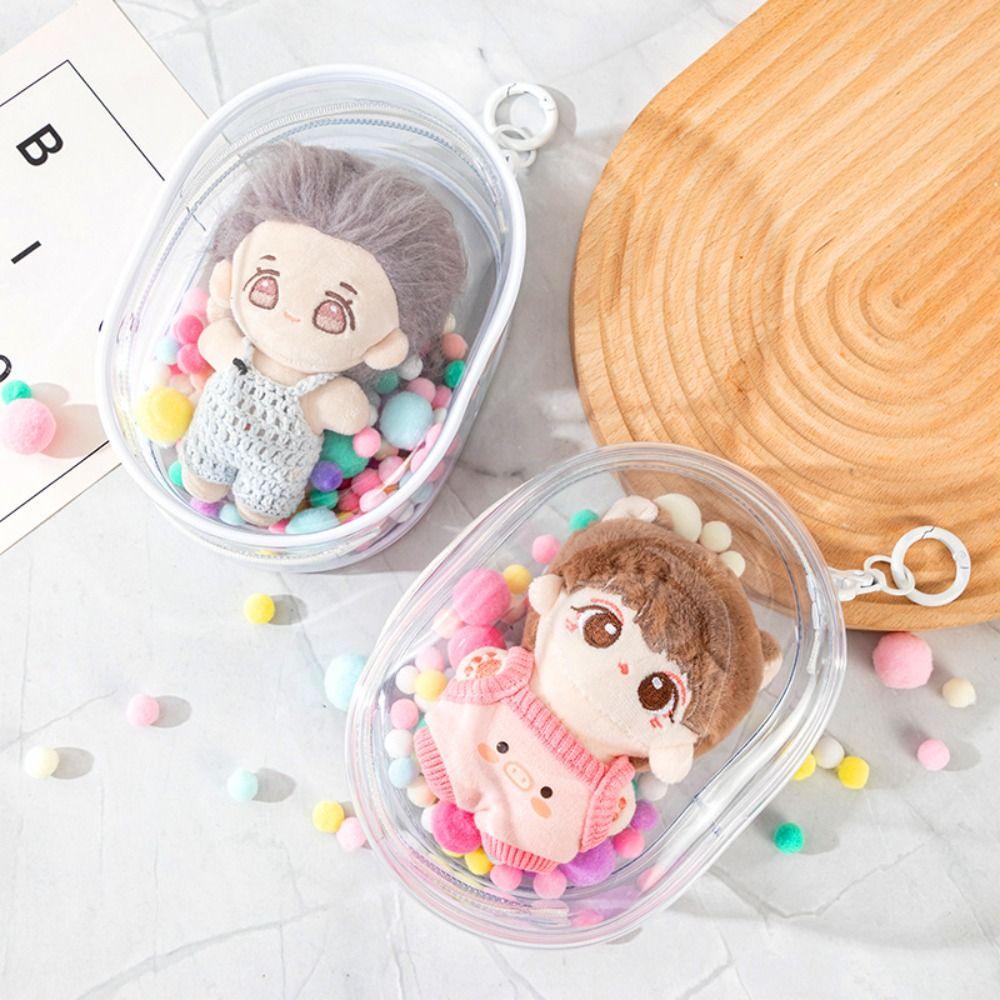 

with Keychain Cotton Doll Display Bag with Plush Ball Cotton Doll Storage Bag Kids Girls Toys