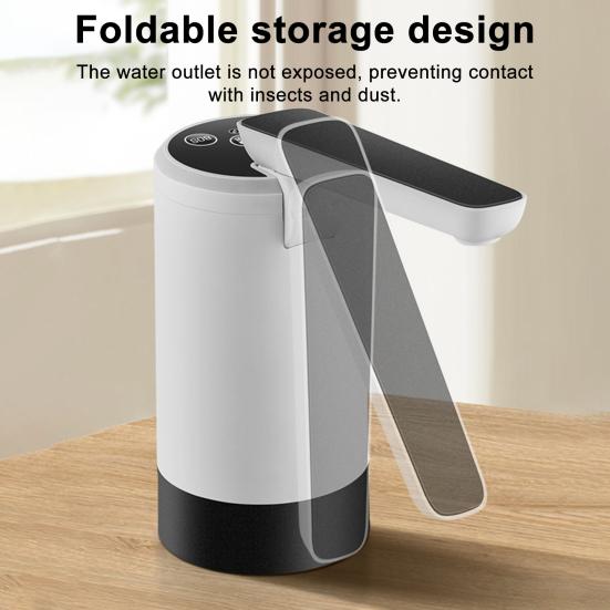 Foldable Water Dispenser Pump with 3 Speed Modes 1200mAh Automatic Water Pump for 5-Gallon Bottles 600ml Timed Dispensing Water Pump