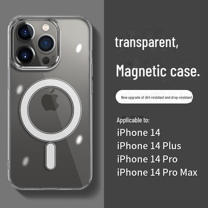 Compatibil cu husa magnetică transparentă wireless MagSafe pentru iPhone 13/14 Pro Max, 12, 15 Plus
