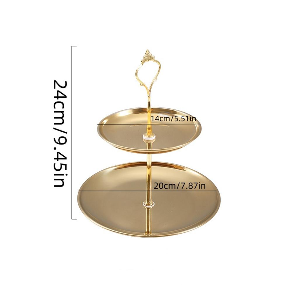 1pc Stainless steel multi-layer cake dessert table snack display stand fruit tray dessert table display stand snack rack double-