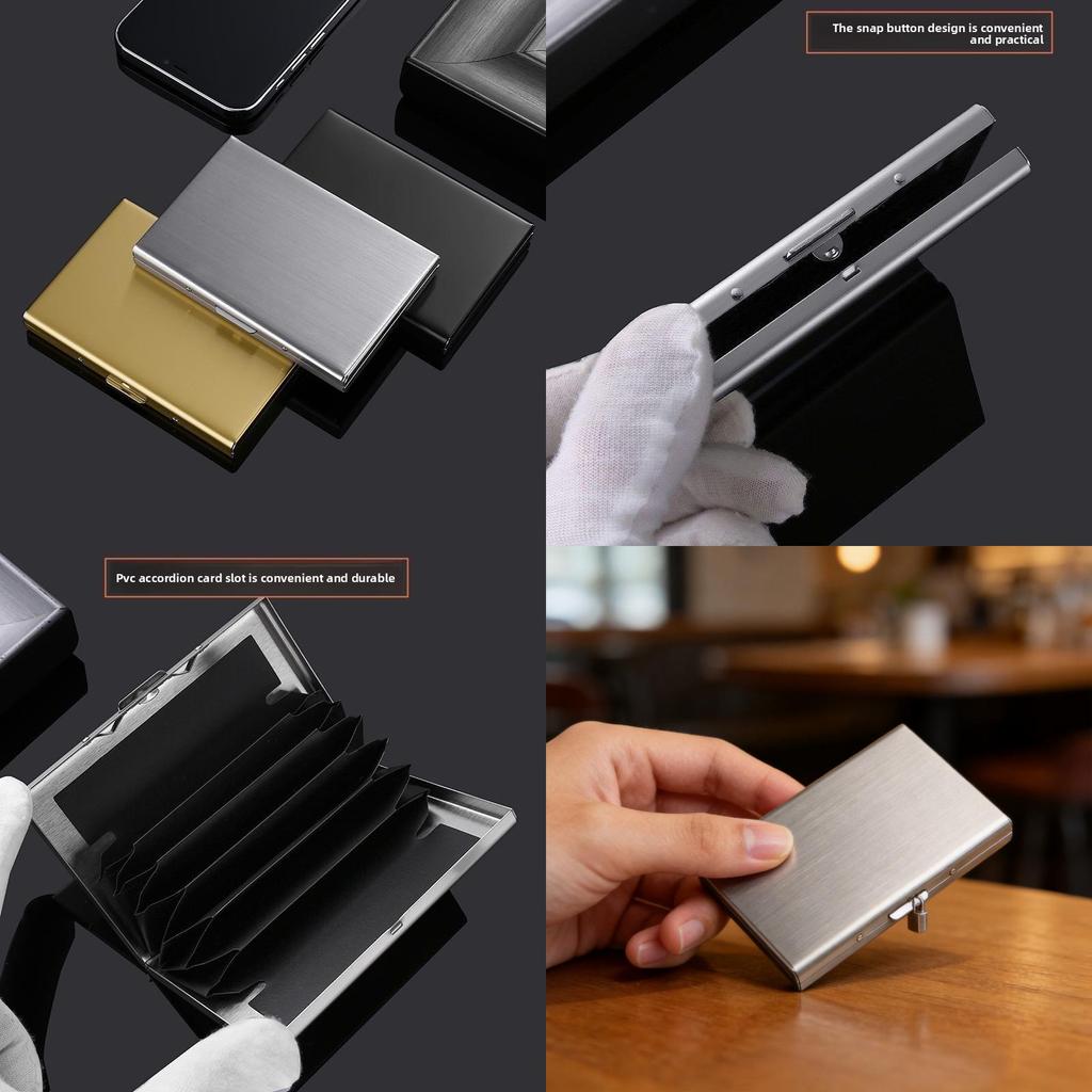Rfid Metal Card Holder For Men And Women With Antitheft Shielding And Magnetic Blocker For Daily Use