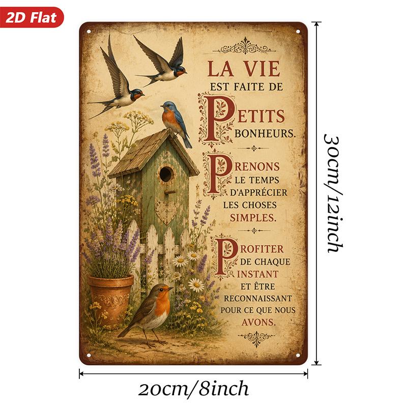 Metal Decorative Sign La Vie Est Faite De Petits Bonheurs