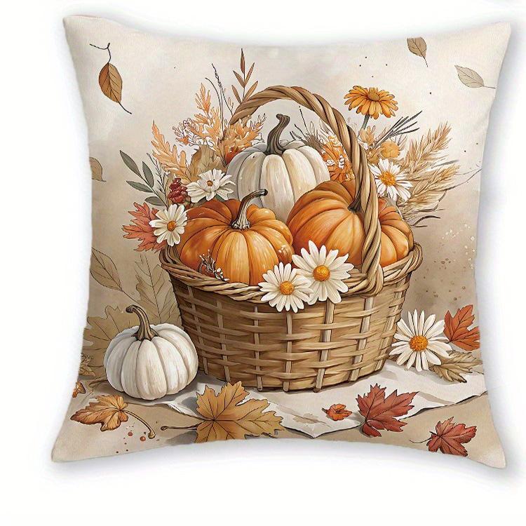 

Декор для дома Тыквы, Цветы и Часы Осенние Наволочки с Рисунком Наволочка Подходит для Дивана Спальни Автомобиля Чехол для Подушки 45x45cm