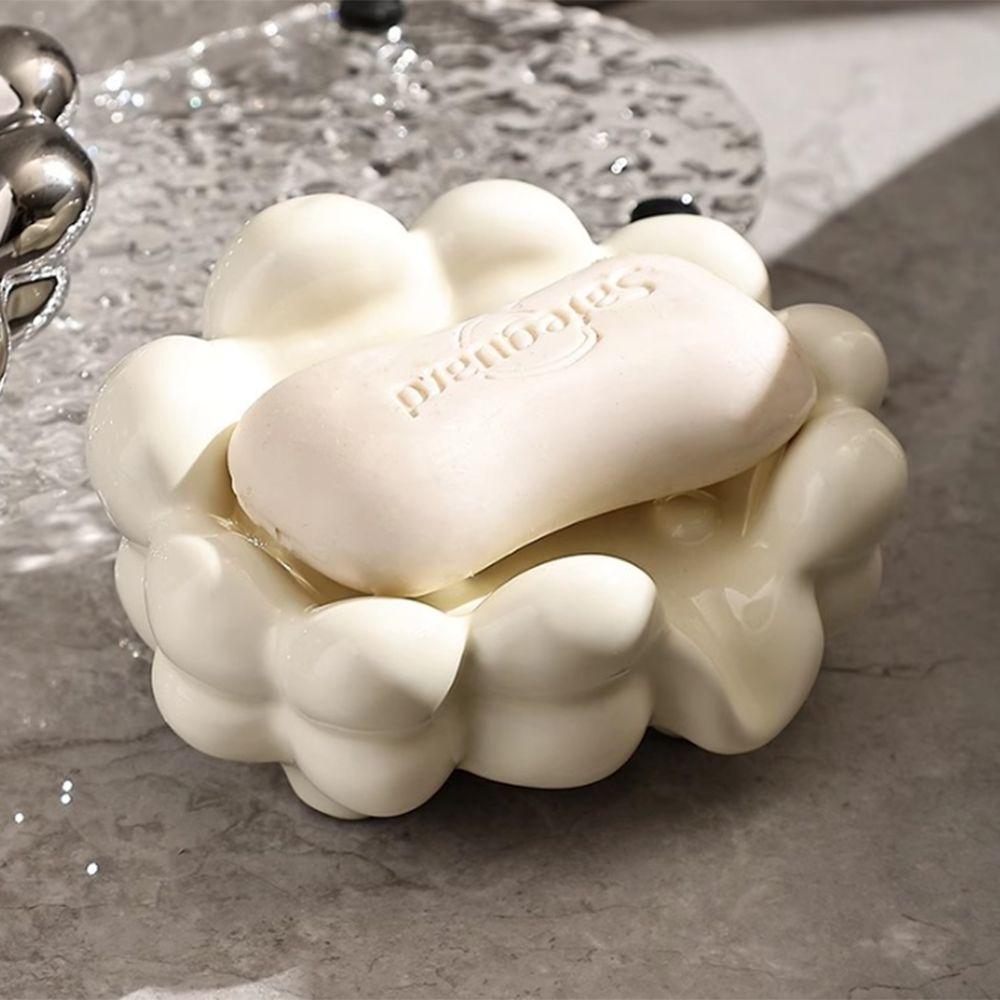 Light Luxury Ceramic Shell Soap Box Automatic Drain Waterproof Soap Holder Perforation-free Moisture-proof Soap Dish Household