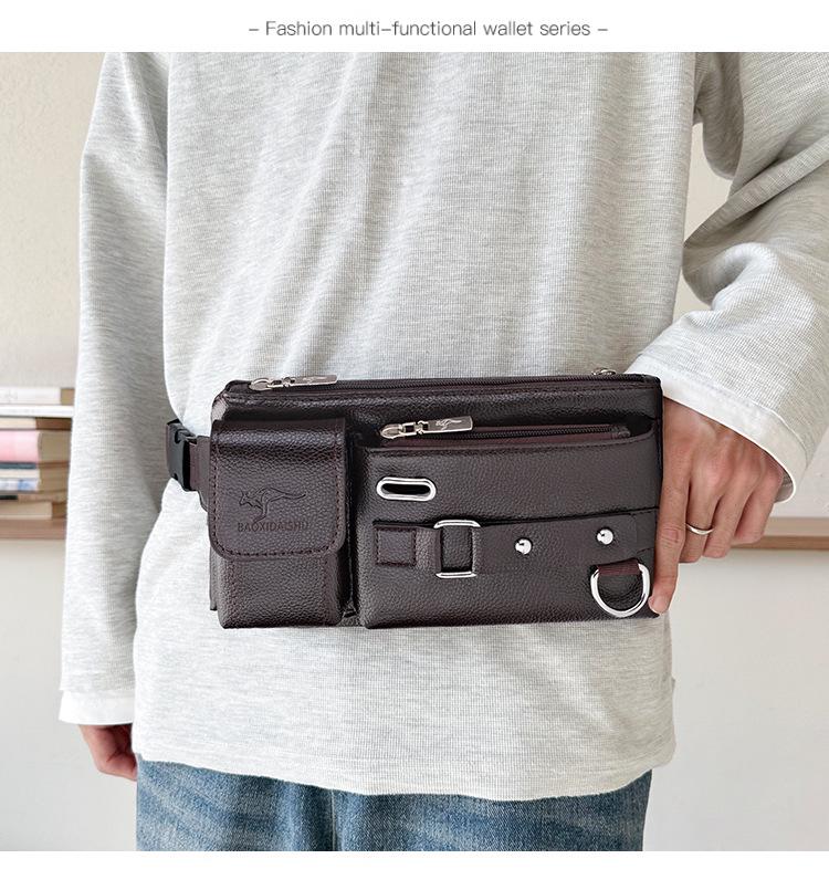 Męska wielofunkcyjna sportowa torba na pas i crossbody - Torba na klatkę piersiową z PVC o dużej pojemności do jazdy na rowerze i przechowywania telefonu