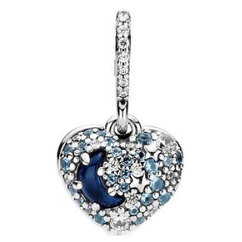 Silver Plated Blue Starry Sky Pendant Alloy Set Star Earth Bead Bracelet & Necklace DIY Jewelry Accessories Series