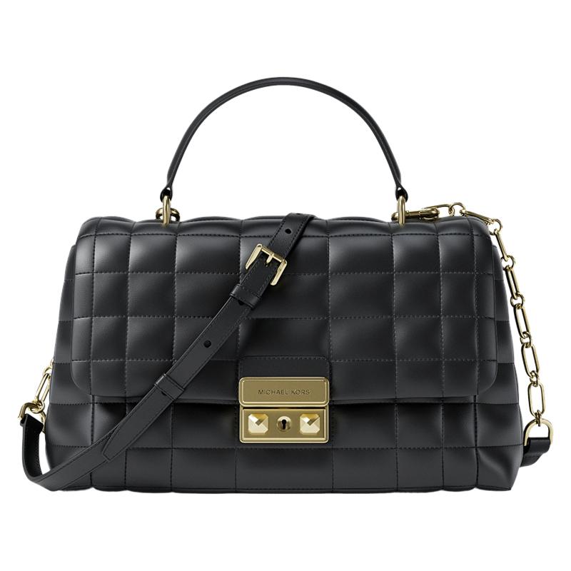 

Michael Kors MK Tribeca Logo Lambskin Tote Bag Medium Women Tote Bag Black 30F5G2RS2L-001 Basic Set (Bag+Dust Bag)