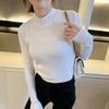 Autumn/winter Semi-turtleneck Pullover Knitted Women Sweater Casual Solid Color Slim Fit Bottoming Shirt Fashion Inner Office Lady Clothing