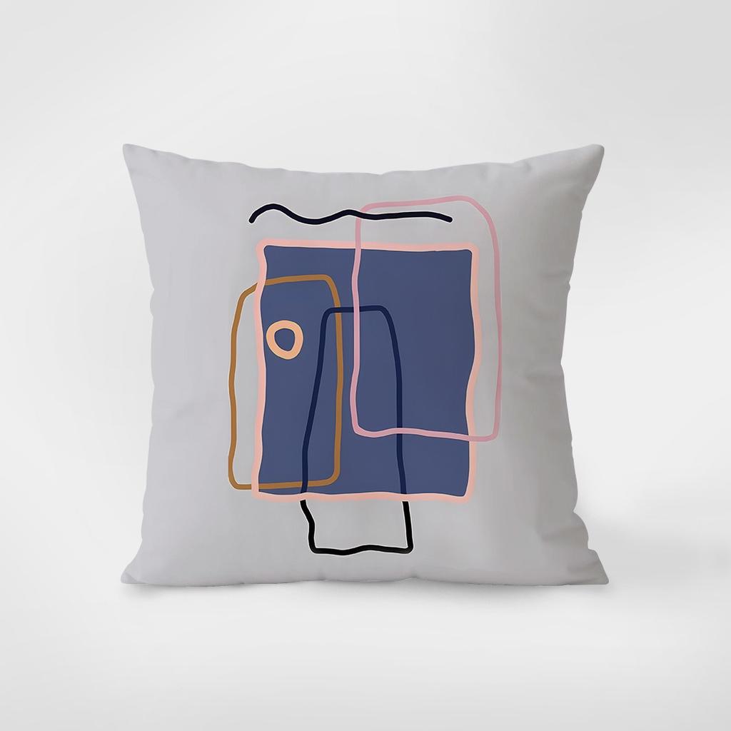 Minimalist Illustration Style Decorative Pillowcase Bedroom Living Room Square Cushion Pillowcase