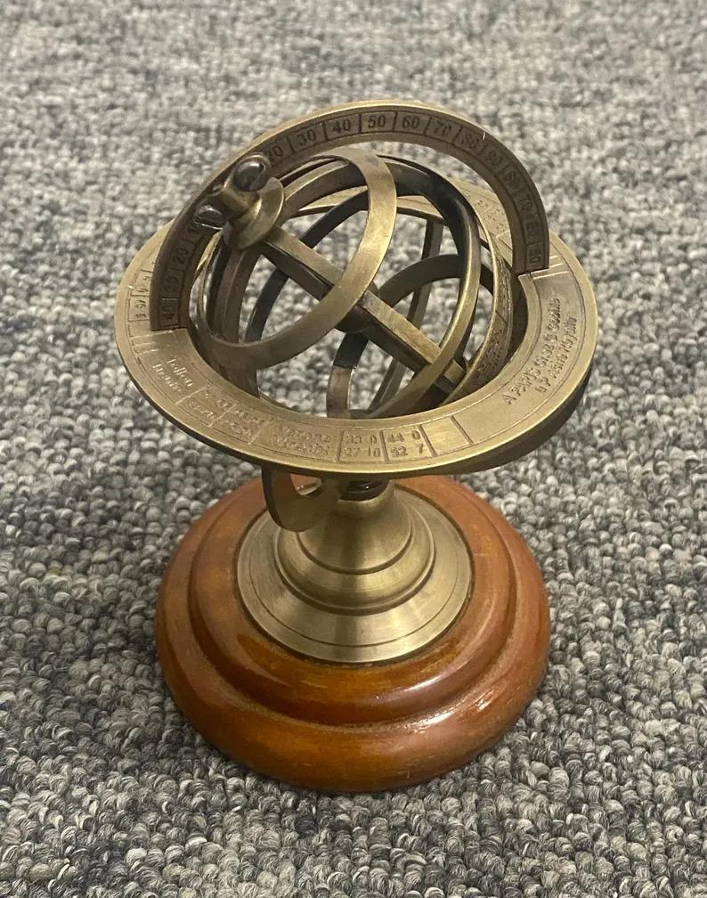 5''Antique Vintage Brass Armillary Sphere Globe Nautical Table Decor"