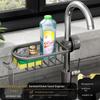 Gunmetal Wall-Mounted Kitchen Rack: No-Drill Seasoning, Knife Holder, Multifunctional Storage Solution