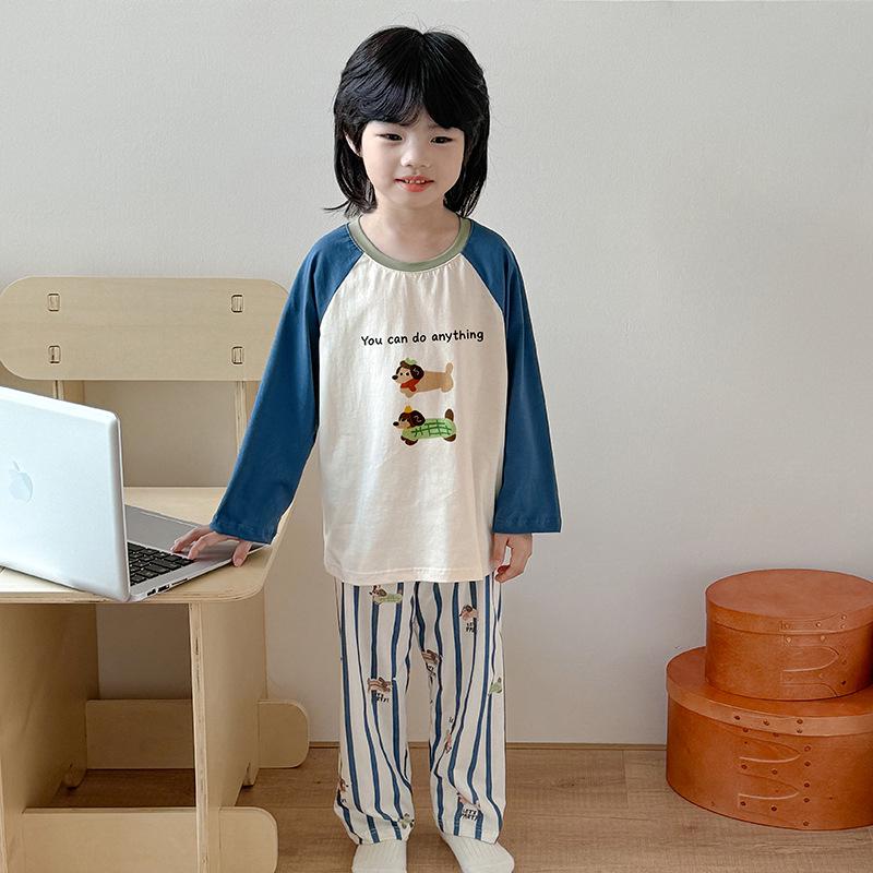 

Детский пижамный комплект с длинным рукавом из чистого хлопка для мальчиков и девочек – Коллекция Весна/Осень 130 cm