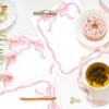 60 Sheets Bow Border Stationery Paper Pretty Pink Ribbon Bow Writing Paper For Party Invitation Office School Printing, 8.5 x 11 Inch, Single-Sided