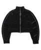Sseochi410 Velvet Crop Track Zip-Up Black