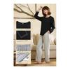 [Vulcanodon] Women's Room Wear, Setup, Cotton Blend, Pockets, Long Sleeves, Round Collar, Pajamas, Top and Bottom Set, Loose, Soft, Comfortable,