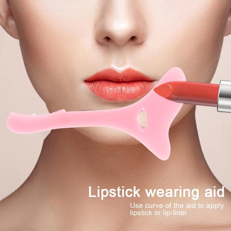 Multi-Functional Eyeliner Stencil Wing Tips Silicone Eyeliner Aid Drawing Lipstick Wearing Assistant Baffle Reusable Makeup