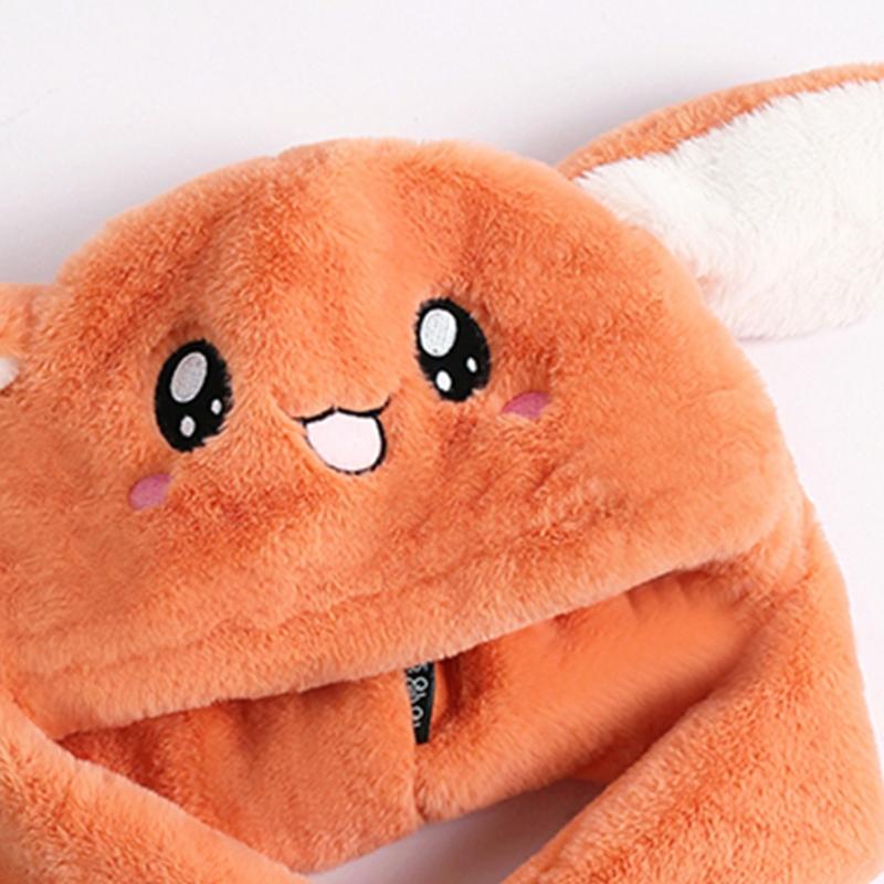 Rabbit Hat Ear Moving Jumping Hat Cute Bunny Plush Hat Cap for Women Girls Cosplay Christmas Party Holiday Hat Props