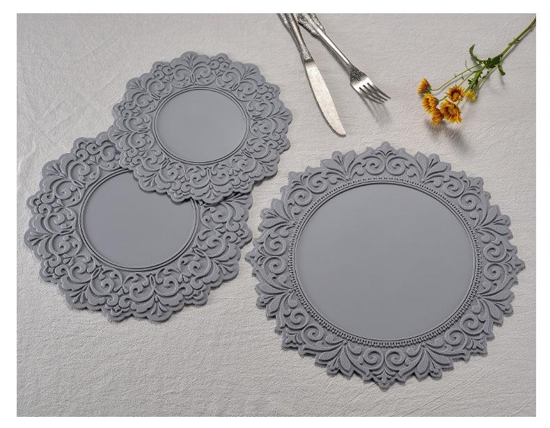 Nordic Silicone Embossed Lace Heat-Resistant Mat - Placemat, Teacup, Bowl, Pot, and Dinner Plate Accessory