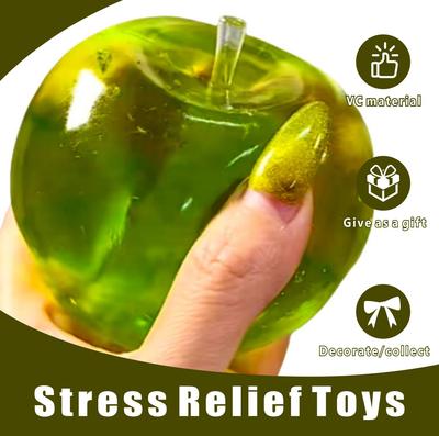 Green Apple Squishy Toy, Simulation Steamed Bun, Trending Funny Prank Stress Relief Ball, Decompression Artifact Kids Toy Gift