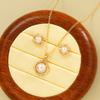 IF ME 3Pcs/Set Zircon Imitation Necklace Earring for Women Elegant Geometry Gold Color Jewelry Set Fashion Party Gift
