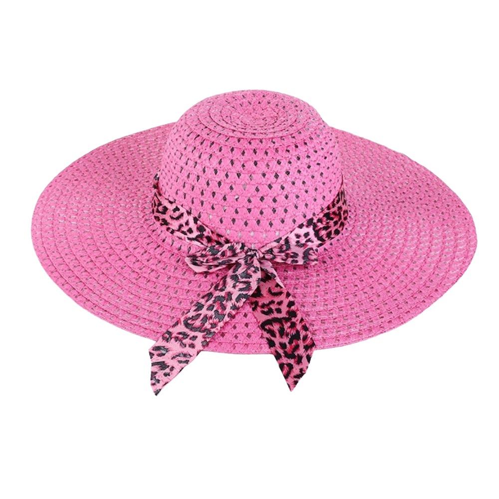 Großer Rand Sommer Sonnenhut Schleife Strohhut Mode Strandkappe für Damen