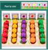 Wooden Farm Veggie Sorting & Counting Game for Toddlers