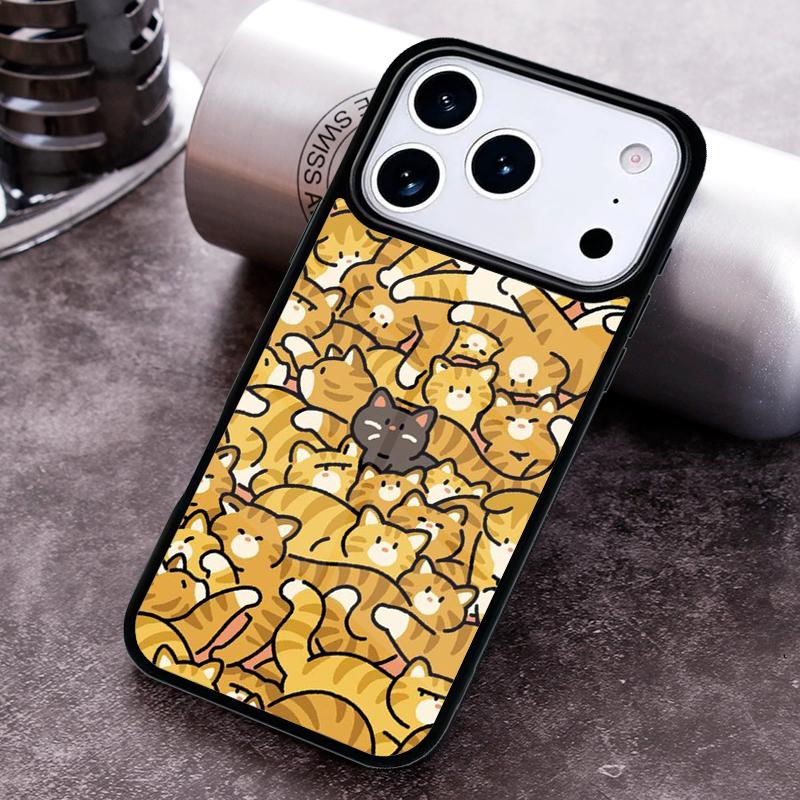 Funny Cats Cartoon Cute Phone Case for iPhone 17 16 15 Pro Max Air 14 13 12 11 Plus Shockproof Cover