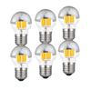 KY LEE Metal LED Silver Ball Half Silver Equivalent To a 60W Incandescent 6W Filament LED G45 110V E26 2700K Warm Half Pack of 6 Lamp, Bulb, Bulb,