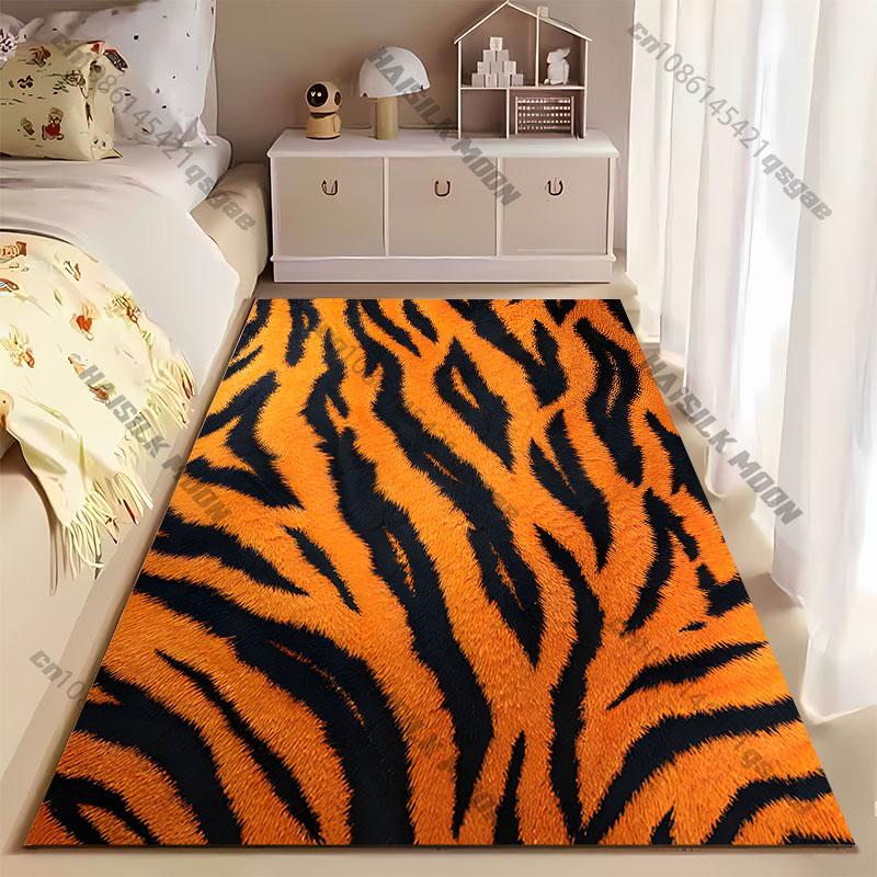 Orange and black tiger stripes carpet Yoga living room room decor children's crawling mat doormat area rug games mat