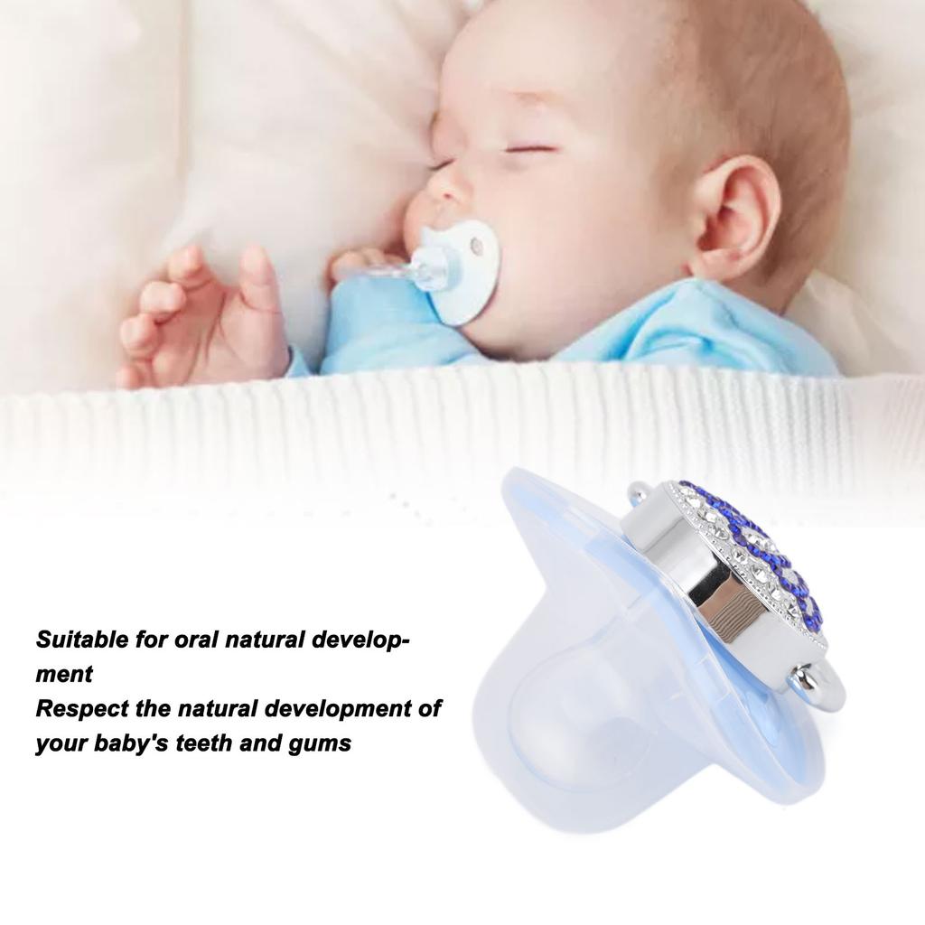 Sucette pour bébé Couronne Strass Silicone Souple Sans BPA Sucette Bébé Sûre Taille M