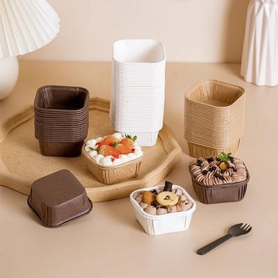 Cupcake Bakvorm, Vierkant, Wegwerp Bakpapier Inlegvel, Bodemplaatje, Brood Verpakking Doos, Cup