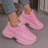 2024 Spring/Summer Women's European Thick-Soled Mesh White Dad Sneakers