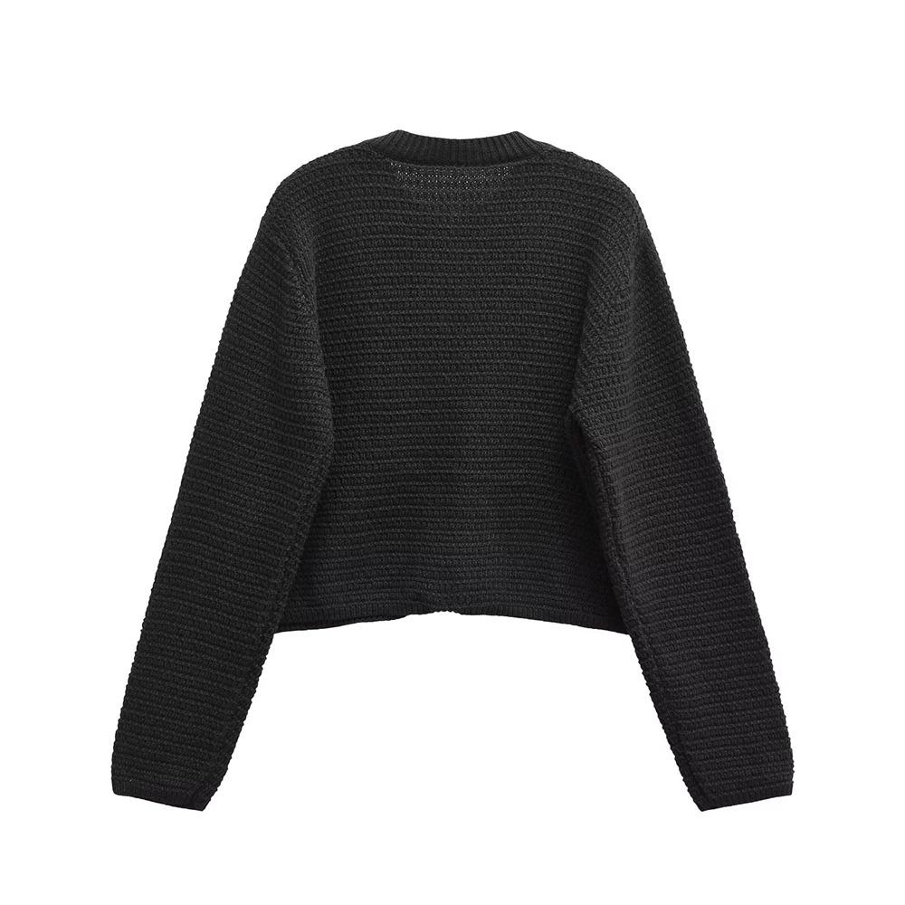 2024 Women's European & American Style Long-Sleeve Knitted Cardigan