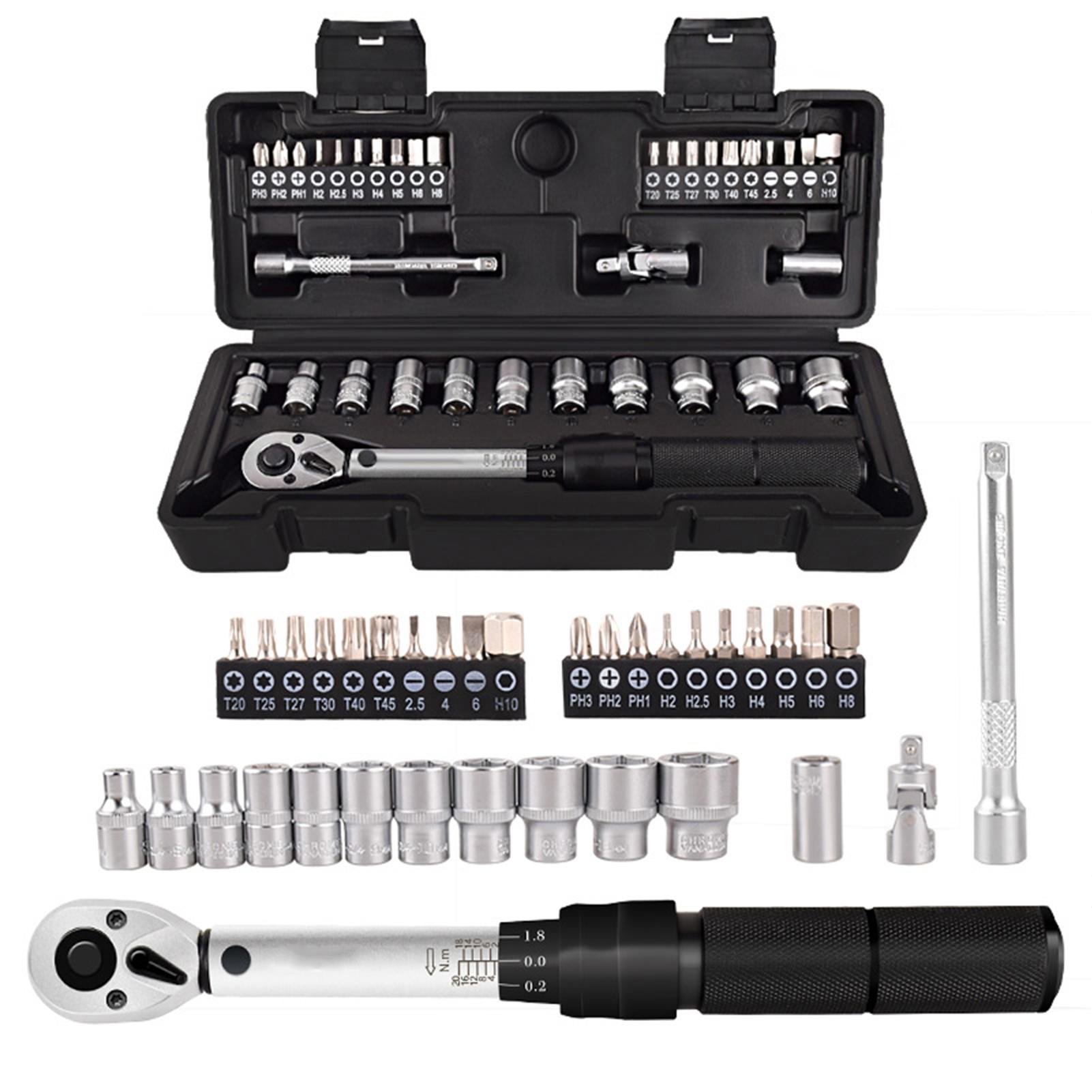 

2-20Nm 1Celsius4 Preset Wrench Socket Bit Combination 35 in 1 Household Sets Multipurpose Utility Tool Kit Toolbox Hand Tool Sets Fix