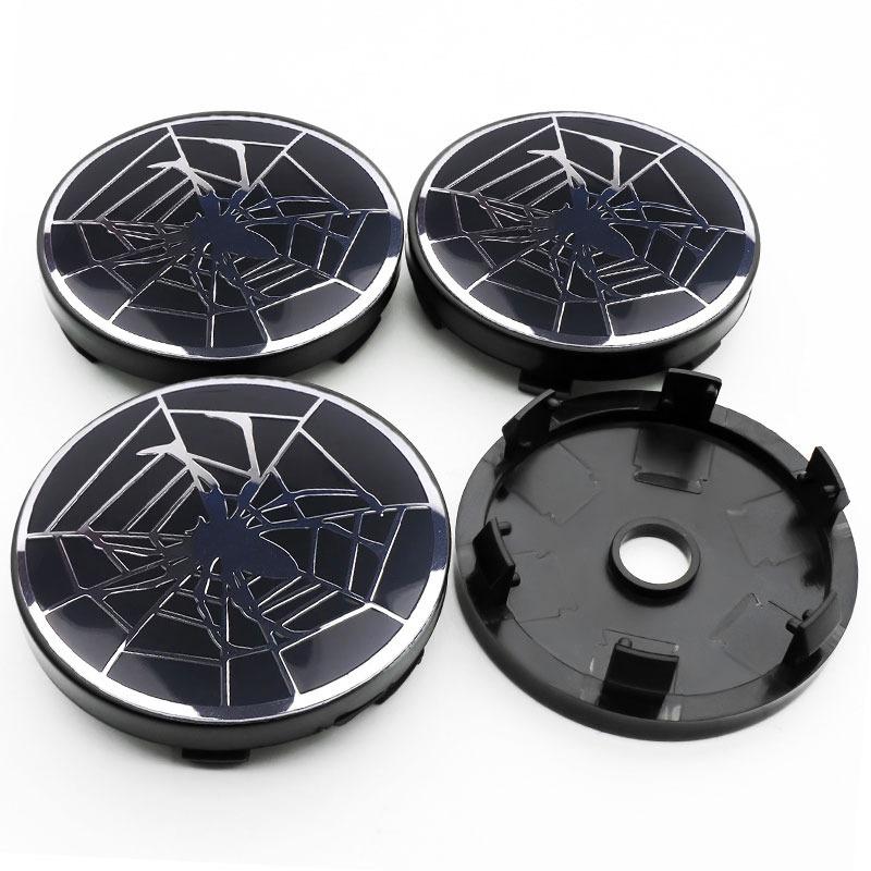 2026 Hot 4PCS 56mm 60mm Unversal Spider Web Badge Emblem Stickers Car Wheel Hub Center Caps Rim Cover For Ford BMW Tesla Mazda Honda VW CVA8