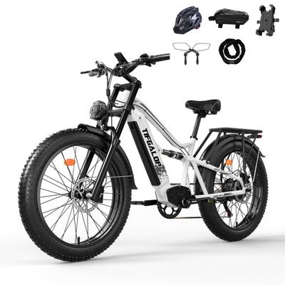 TIFGALOP ES7 All-Terrain Adult Electric Bike 26 Inch Fat Tires 750W Motor 45-90KM Range 52V19AH Battery Outdoor Riding E-Mountain Bike With TowSeat