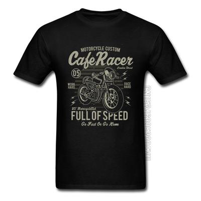 Cafe Racer Voller Geschwindigkeit Vintage Motorrad T-Shirt Retro Motorrad Rennfahrer Auto Spiel Neue T-Shirts Fahrer Biker Cooles T-Shirt Übergröße