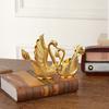 High-end Golden Swan Fork and Spoon Set, Retro Metal Texture Swan Spoon Ornament, Exquisite Relief Design Tableware