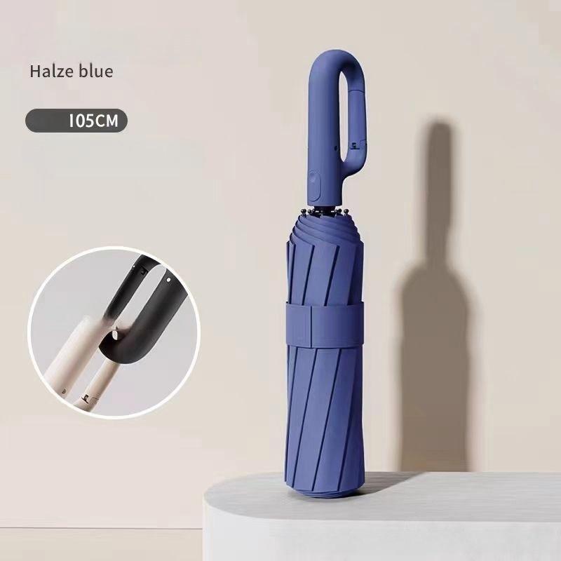 New Fully Automatic Ring Buckle Umbrella Double 20 Fracture Business Umbrella Increased Wind Resistance Vinyl Rain Dual-Purpose