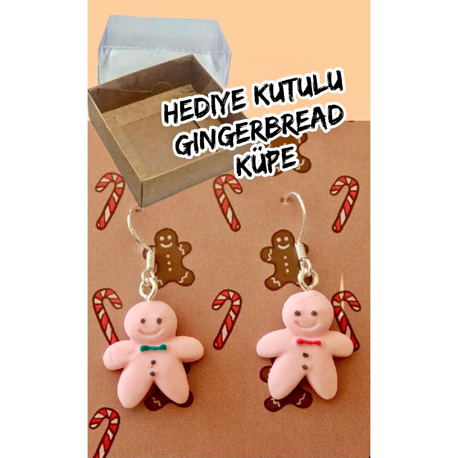 

Gingerbread Christmas Ginger Man Silver Earring Gift Boxed New Year s Gift M бежевый