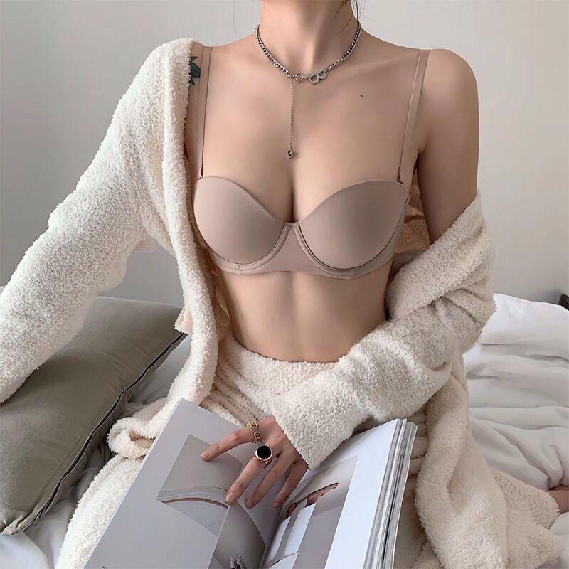 Seamless Push Up Bra for Women Underwire Steel Ring Round Cup Quality Girls Basic Bra Skin-friendly Sexy Bralette Bras