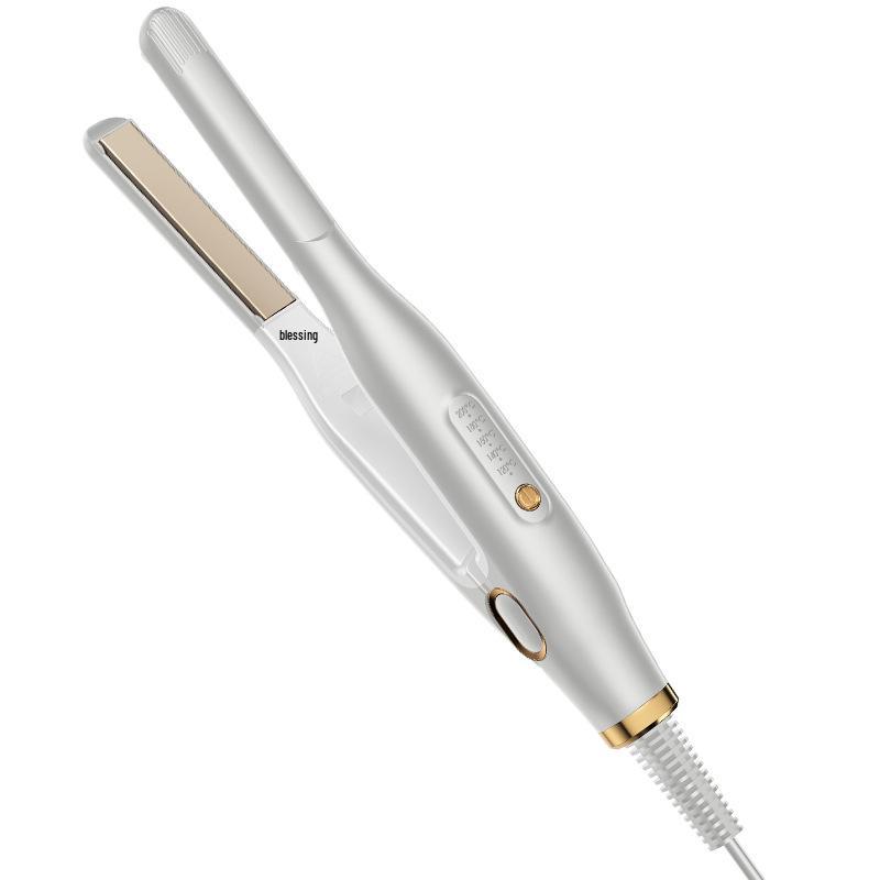 Men's Curling Iron & Straightener for Short Hair and Bangs - Volumizing Perm, High Skull Top Device